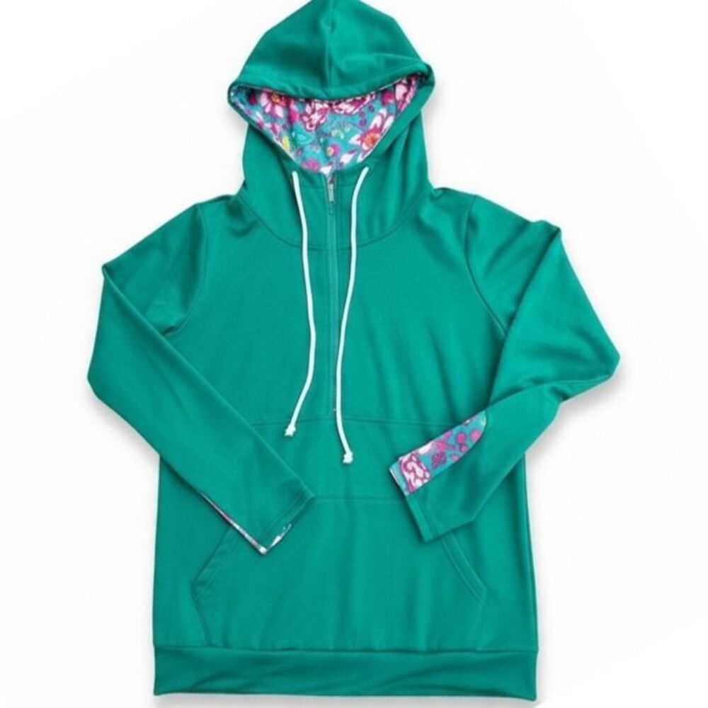XL TURQUOISE & FLORAL PULLOVER -NWT